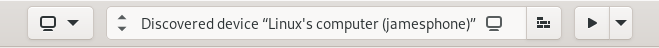 Builder's headerbar: Discovered device Linux's computer (jamesphone)
